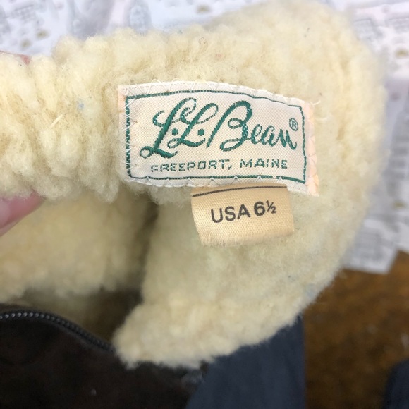 🆕 LL BEAN Vintage 1960s Sherpa Lined Suede Boots - Picture 5 of 6